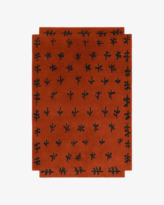 Nordic Ember Leaf Hand-Tufted Rug