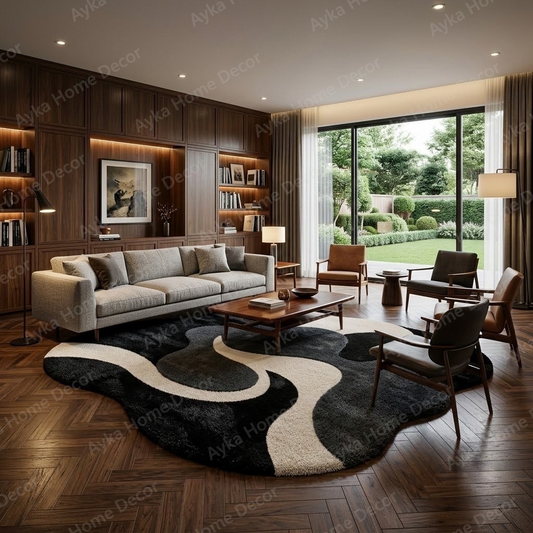 Fluid Wave Shaggy Rug
