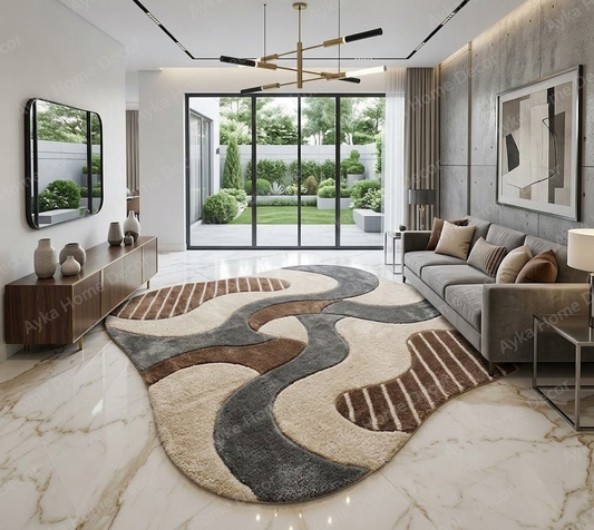Earth Tone Striped Shaggy