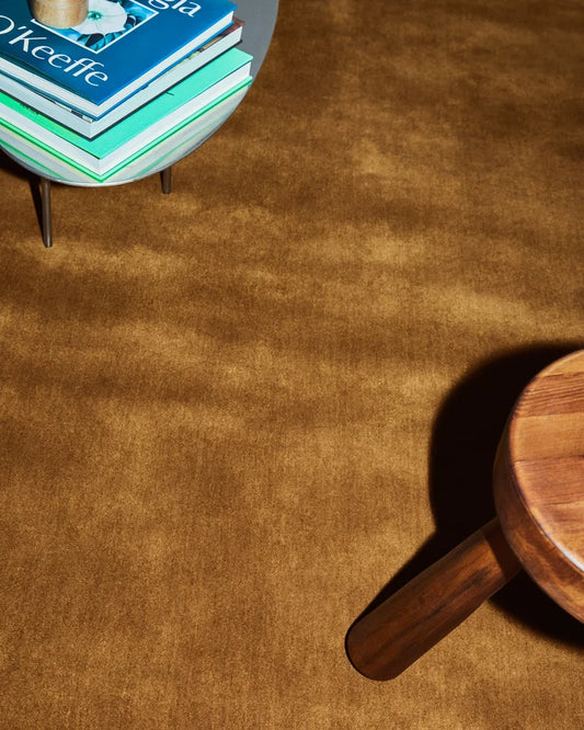 Solid Caramel Amber Tufted Accent Rug