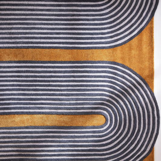 Linear Wave Serpent Tufted Wool Rug