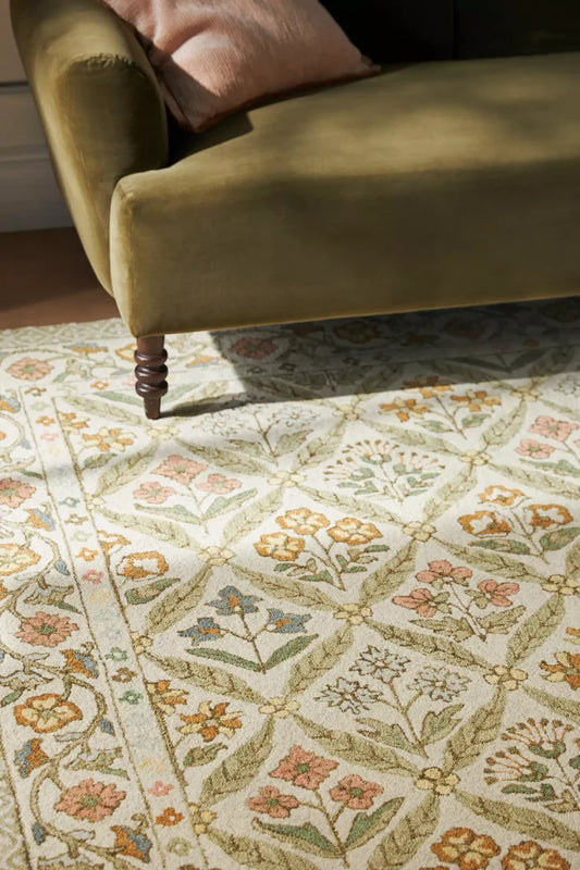 Vintage Botanical Trellis Hand-Tufted Area Rug