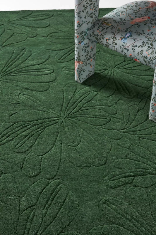 Forest Bloom Carved Hand-Tufted Wool Rug