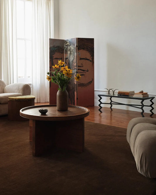 Contemporary Dark Espresso Plush Wool Rug