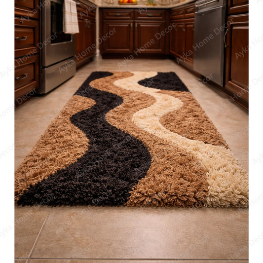 Modernist Wavy Stripe Accent Shaggy