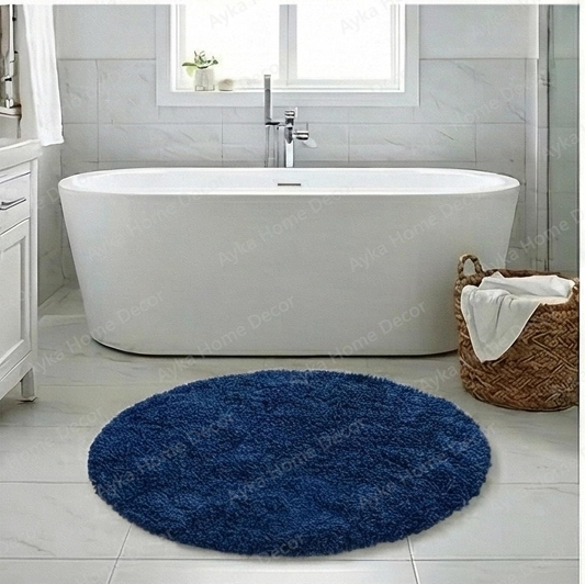 Deep Ocean Round Shaggy Rug
