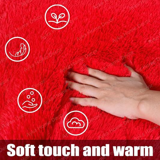 Crimson Horizon Round Shaggy Rug