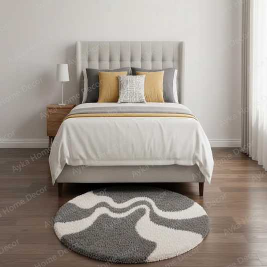 Pebble Wave Round Shaggy Rug