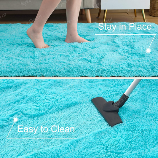 Turquoise Lagoon Round Shaggy Rug