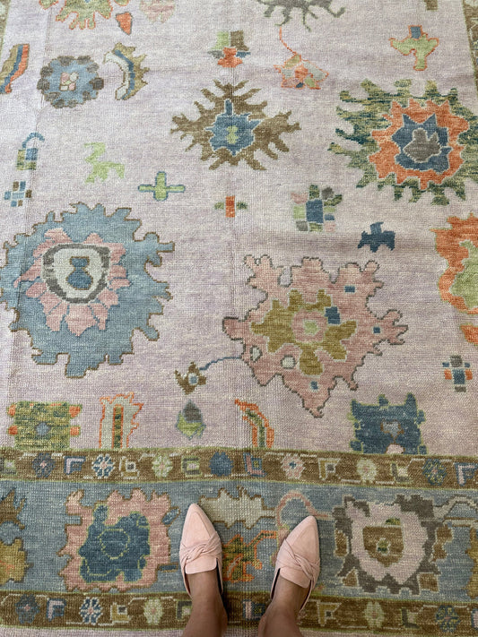Bailey Pink & Soft Blue Oushak Runner