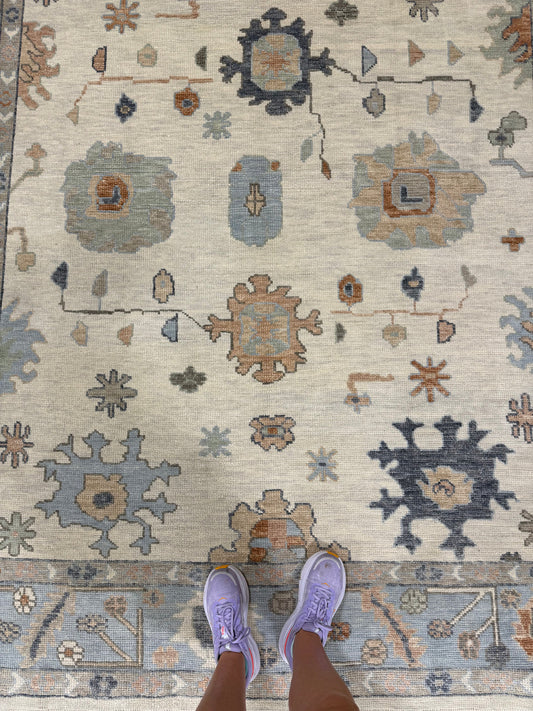 Lottie Neutral Wool Oushak Rug