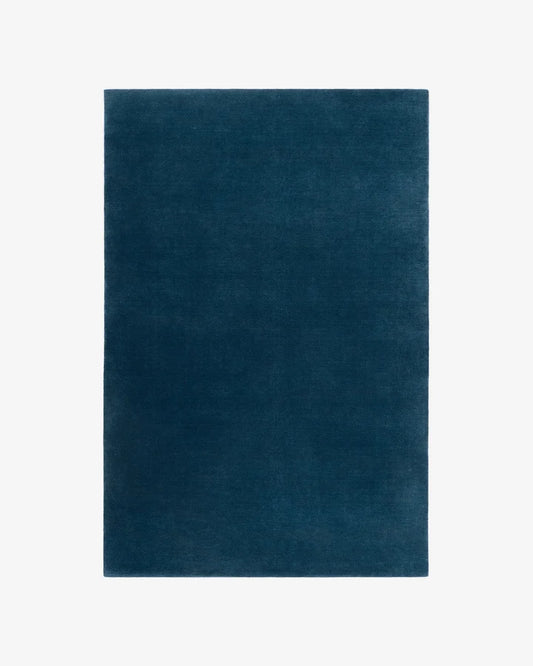 Cobalt Blue Solid Hand-Tufted Wool Rug