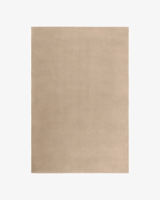 Solid Sand Beige Tufted Accent Rug