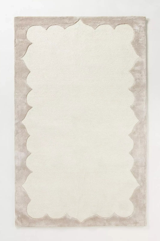 Soft Petal Contour Hand-Tufted Wool Rug