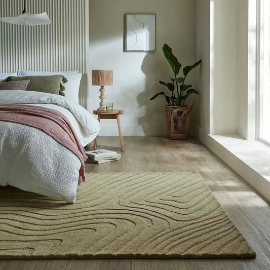 Modernist Sage Sculpted Terrain Hand-Tufted Wool Collection