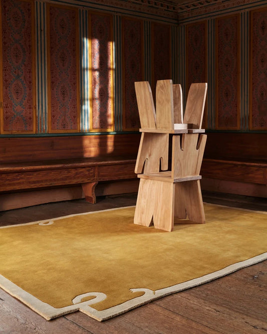 The Ochre Loop Frame Hand-Tufted Wool Rug