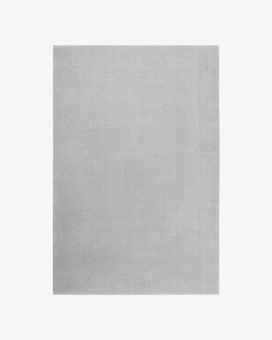 Solid Silver Grey Tufted Accent Rug