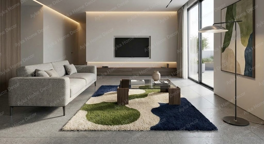 Color-Blocked Shaggy Rug