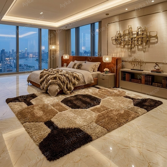 Mosaic Honeycomb Plush Shaggy Rug