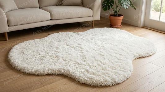 Ivory Cloud Organic Shaggy Rug