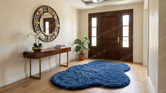 Azure Cloud Organic Shaggy Rug