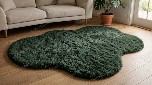 Forest Moss Organic Shaggy Rug