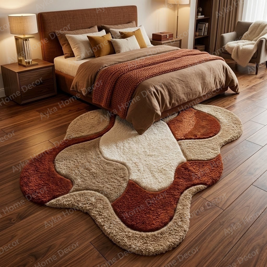 Terracotta Fluid Pebble Shaggy Rug
