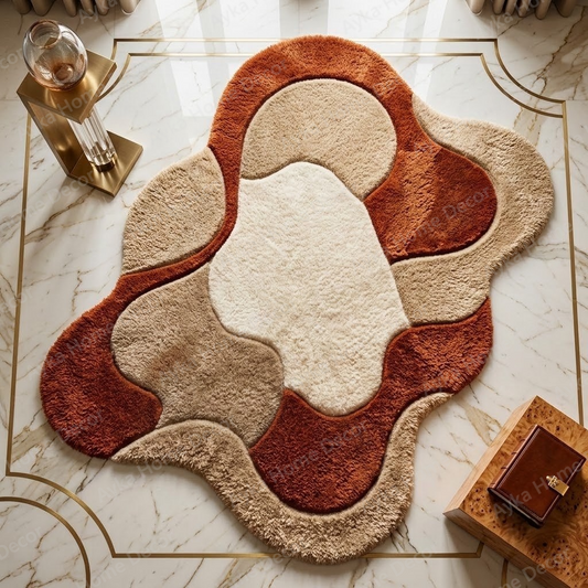 Terracotta Fluid Pebble Shaggy Rug