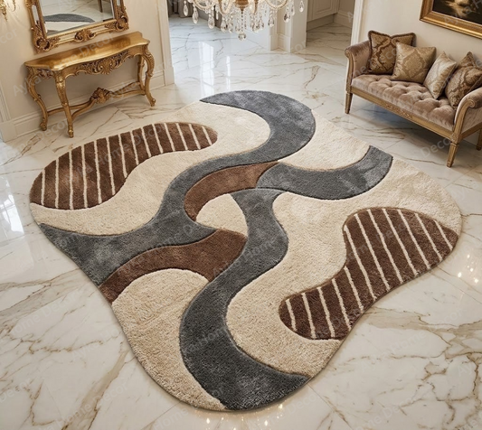 Earth Tone Striped Shaggy