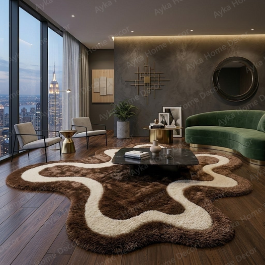 Organic Swirl Shaggy Rug