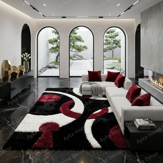 Crimson & Onyx Contour Shaggy Rug