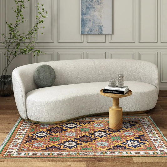 Multicolor Geometric Star Medallion Oushak Rug