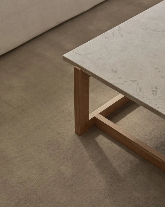 Solid Sand Beige Tufted Accent Rug