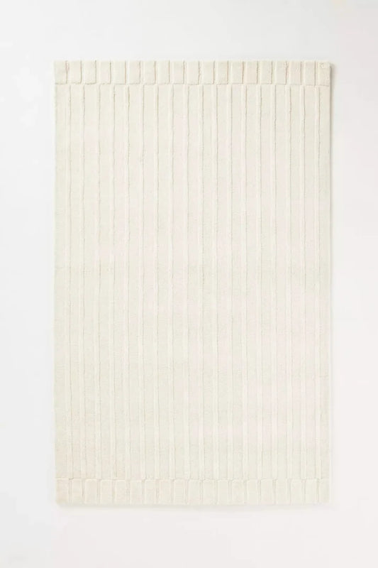 Nordic Pure Cream Ribbed Tufted Rug