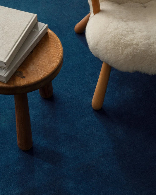 Cobalt Blue Solid Hand-Tufted Wool Rug