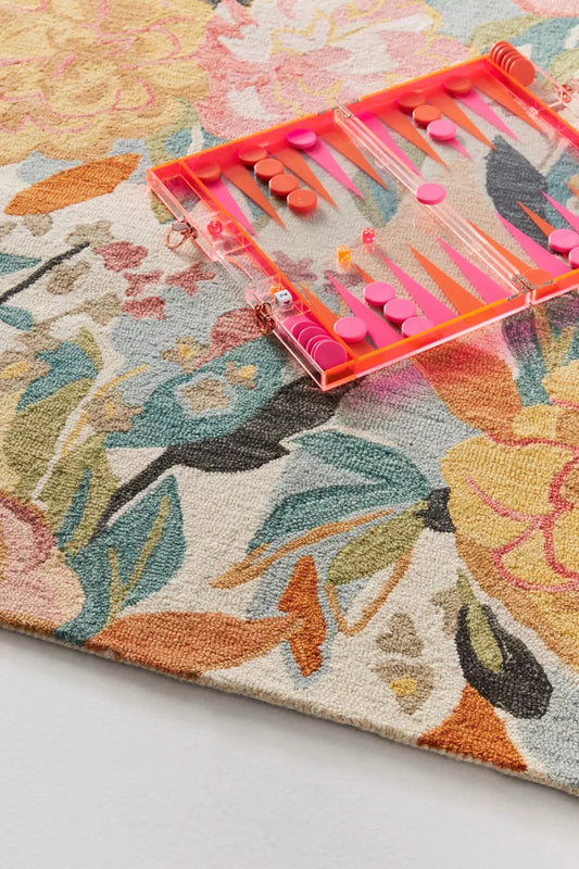 Vintage Pastel Floral Tapestry Hand-Tufted Area Rug