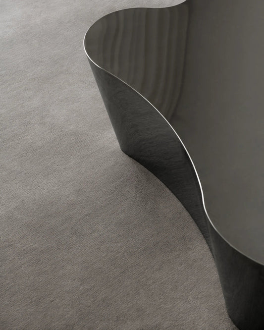 Solid Silver Grey Tufted Accent Rug