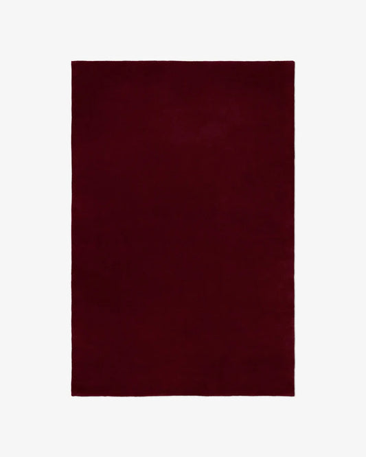 Minimalist Burgundy Plush Tufted Area Rug