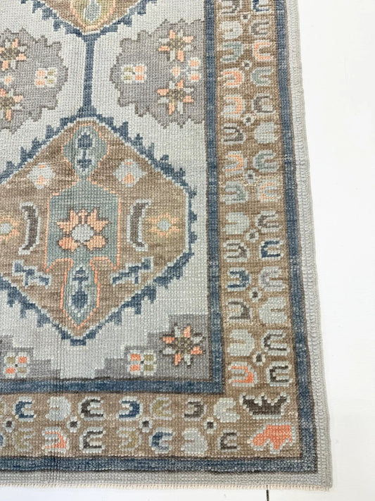 Geometric Medallion Wool Oushak Area Rug