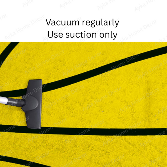 Yellow Basketball Round Shaggy Rug