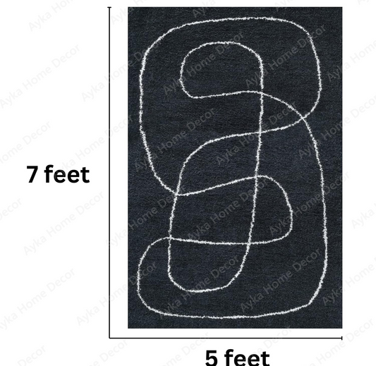 Minimalist Wave Line Plush Shaggy Carpet