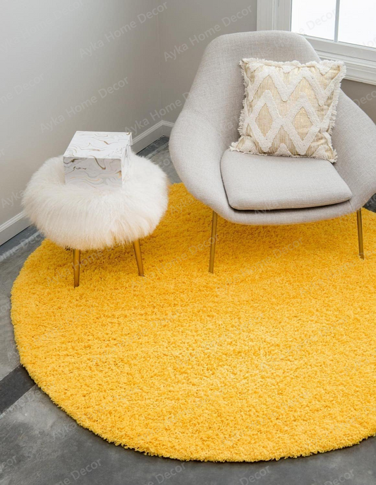Sunshine Round Organic Shaggy Rug