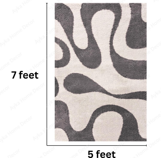 Fluid Contour Shaggy Rug
