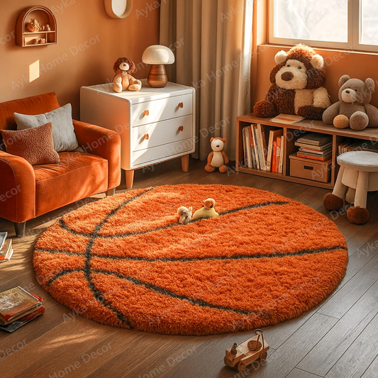 Courtside Classic Round Shaggy Rug