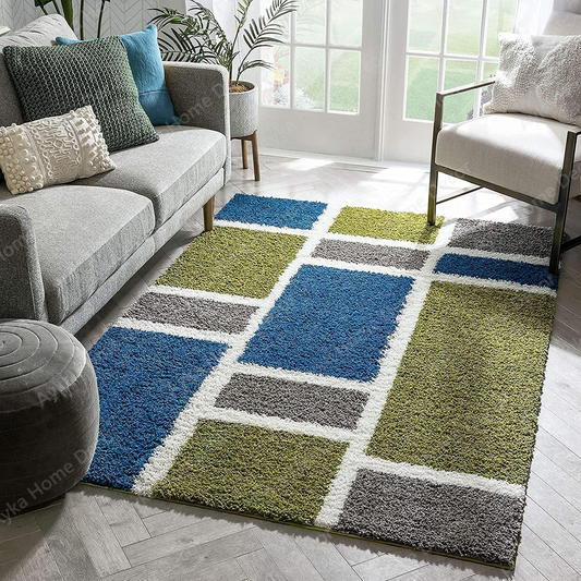 Mosaic Color Block Shaggy Rug