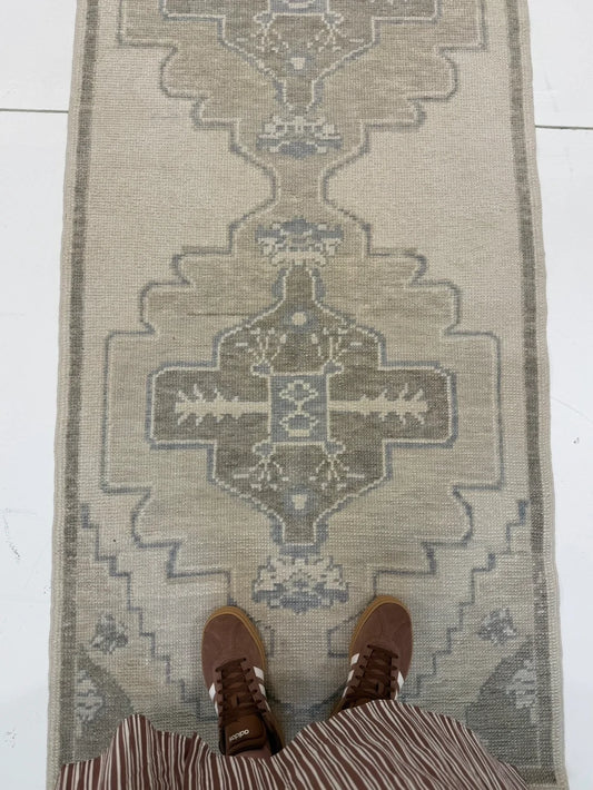 Bethany Blue Neutral Turkish Oushak Rug