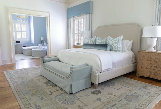 Evangeline Neutral Blue Green Oushak Rug