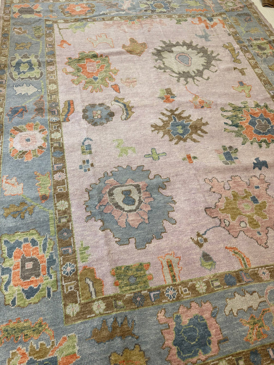 Bailey Pink & Soft Blue Oushak Runner