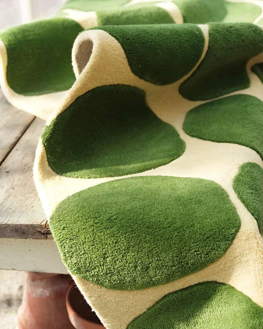 Olive Organic Dots Hand-Tufted Accent Rug