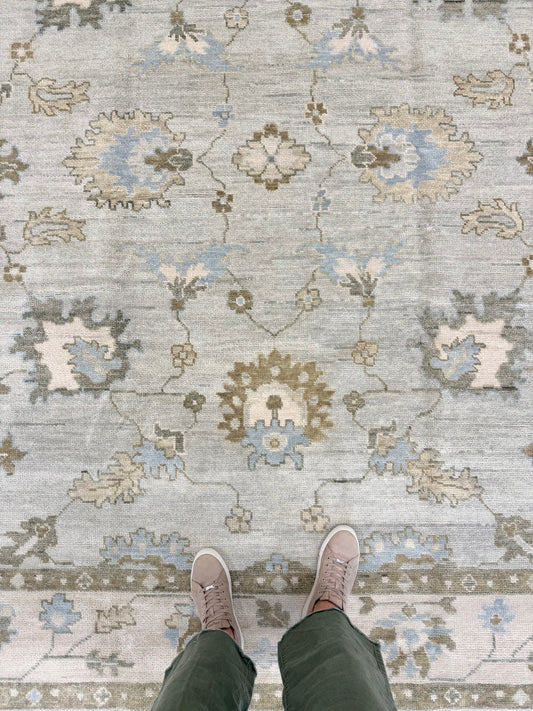 Lillian Modern Oushak Green & Blue Rug